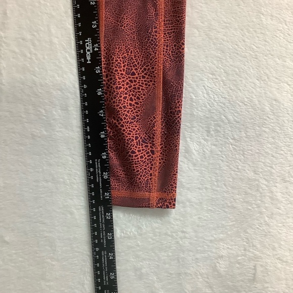 Lululemon Invigorate High-Rise Crop Leggings Crackle Glaze Vintage Orange Sz 0 - Picture 8 of 9